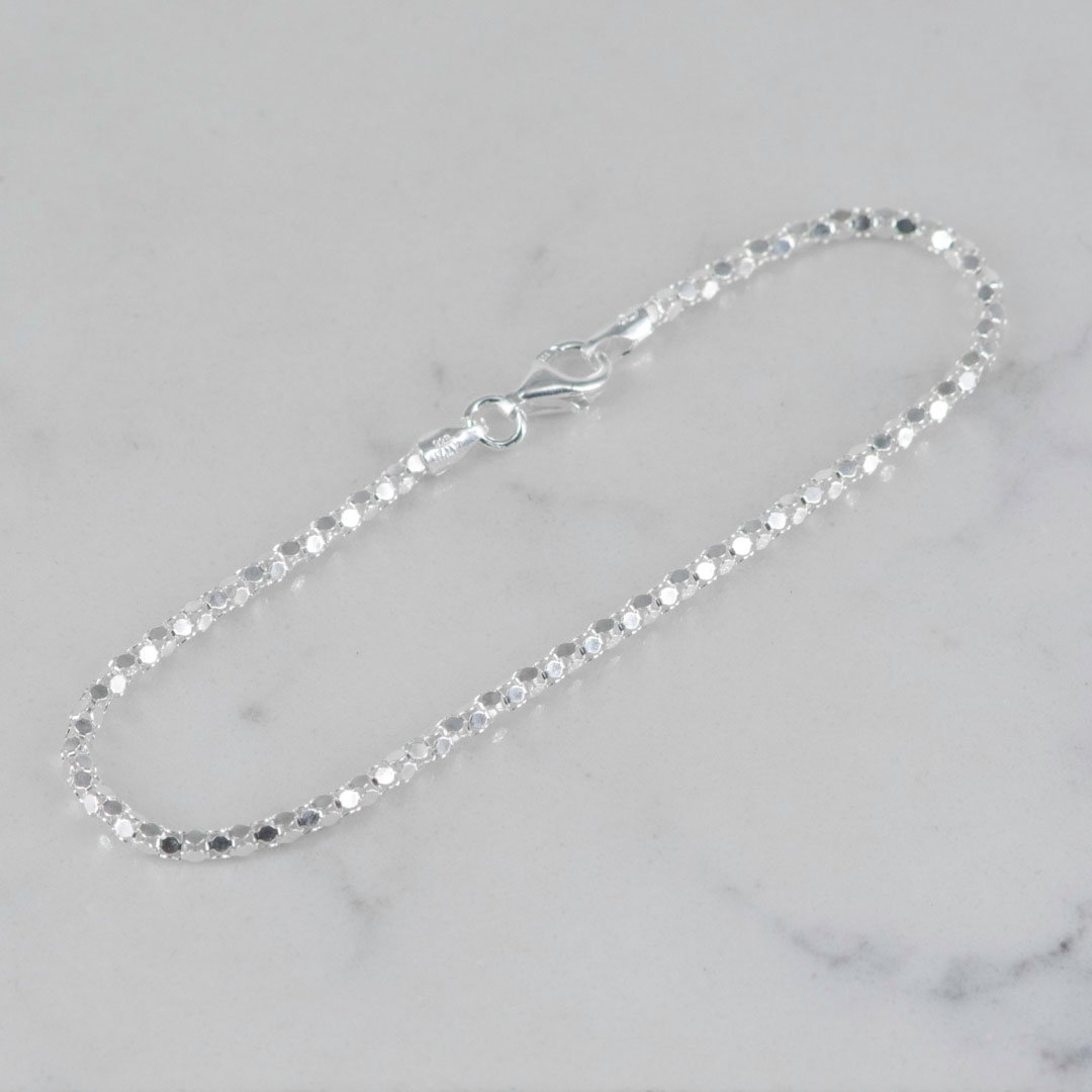 PULSERA CILINDRO BOLITAS PLANAS 2MM-45CM