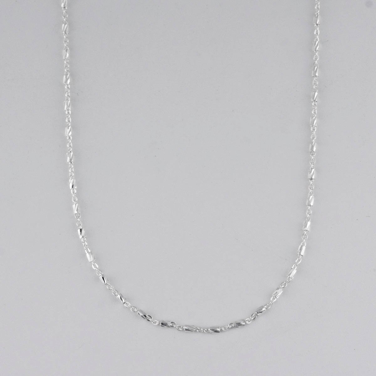 CADENA AROS BARRILES DIAMANTADOS 1.5MM-45CM
