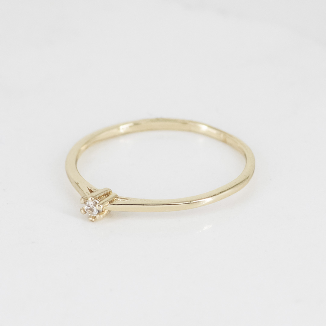 ANILLO SOLITARIO CIRCON 2MM 6 PUNTOS